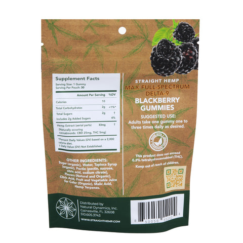 Straight Hemp Max Full-Spectrum Delta-9 Blackberry Gummies