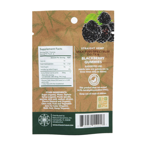 Straight Hemp Max Full-Spectrum Delta-9 Blackberry Gummies