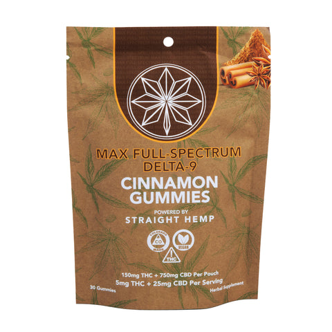 Straight Hemp Max Full-Spectrum Delta-9 Cinnamon Gummies