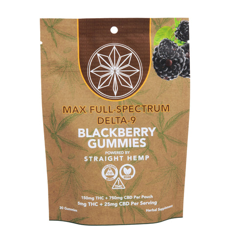 Straight Hemp Max Full-Spectrum Delta-9 Blackberry Gummies