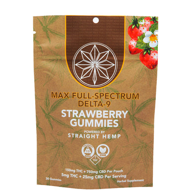Straight Hemp Max Full-Spectrum Delta-9 Strawberry Gummies