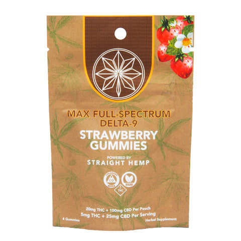 Straight Hemp Max Full-Spectrum Delta-9 Strawberry Gummies